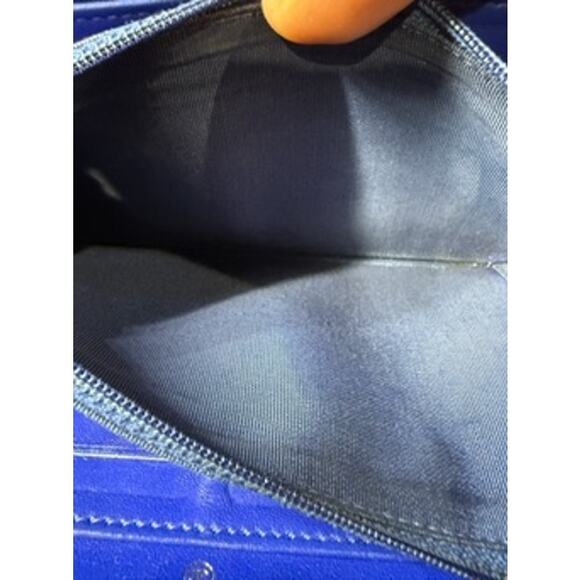 Chanel Caviar Quilted Large CC logo Zip Around Wallet Royal Blue*EUC*Care Cards - Picture 14 of 14